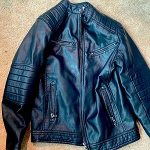 Zara boys leather jacket size 12-14